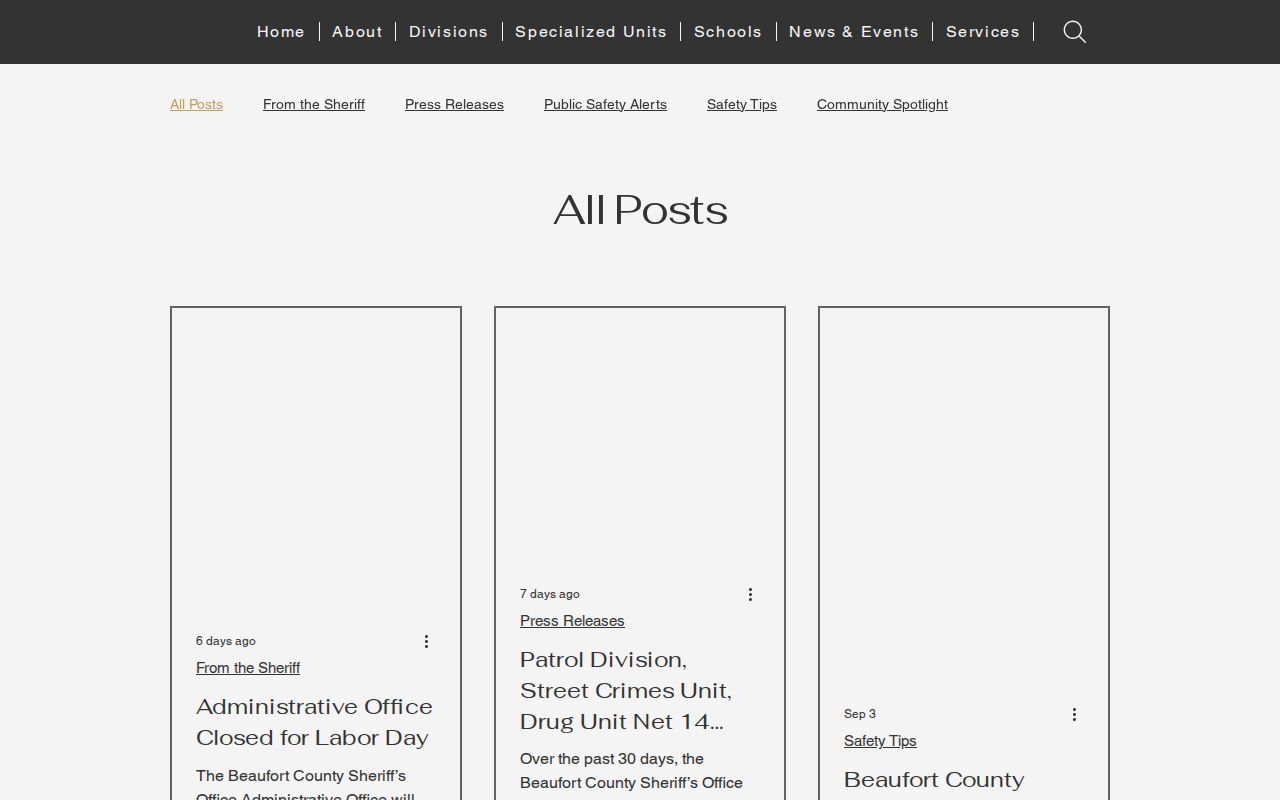 Beaufort County Sheriff's Office newsroom page