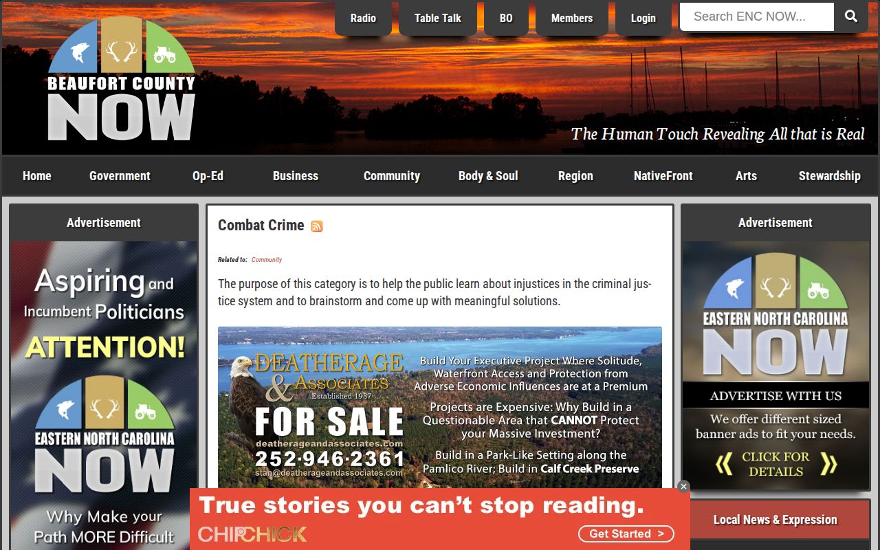 Eastern NC Now Combat Crime news category covering Beaufort County events