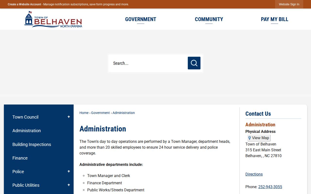 Belhaven administration contact source for Belhaven recent arrest records